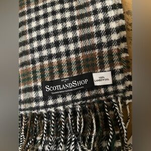 Men's Wool Scarf - Black, White, Brown